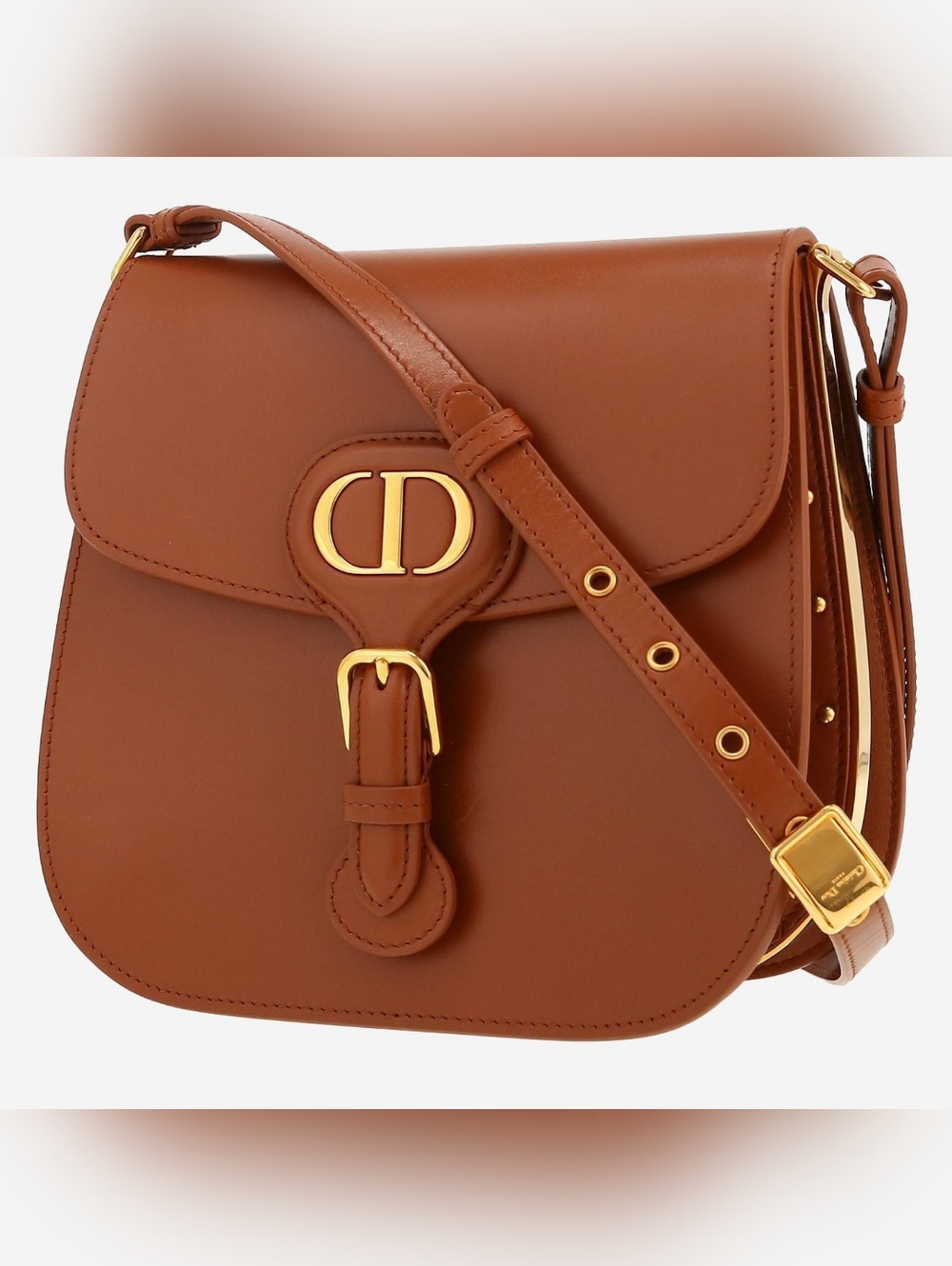 Dior Bobby Frame shoulder bag in Brown Leather Crossbody with Gold Accent